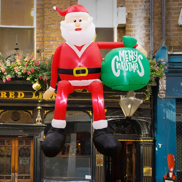 8-Foot Inflatable Santa with LED Lighting and Climbing Pose, Outdoor Yard Decor All Vera Mart