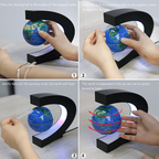 Levitating Earth Globe with Multicolored LED Ring Light and Positioning Sticks All Vera Mart