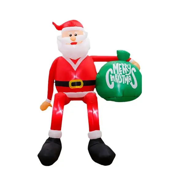 8-Foot Inflatable Santa with LED Lighting and Climbing Pose, Outdoor Yard Decor All Vera Mart
