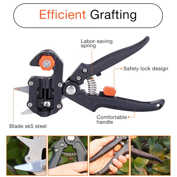 Grafting Tool with Three Interchangeable Steel Blades and Ergonomic Grip All Vera Mart