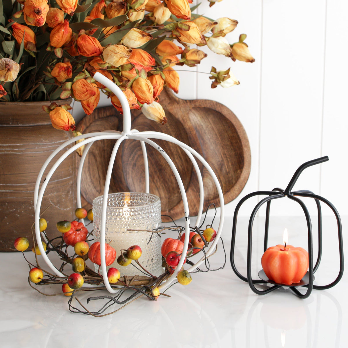 Mini Black Metal Pumpkin - Interior Delights