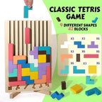 Natural Wood Stacking Puzzle Game for Family Nights Classrooms and Solo Play