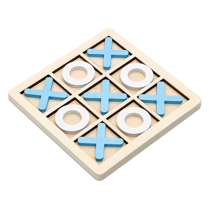 Solid Wood Tic Tac Toe Board Game for Family Tables Picnics and Camping Trips
