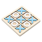 Solid Wood Tic Tac Toe Board Game for Family Tables Picnics and Camping Trips