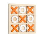 Solid Wood Tic Tac Toe Board Game for Family Tables Picnics and Camping Trips
