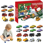 Christmas Advent Calendar with 24 Pull Back Mini Cars and Colorful Racing Vehicles