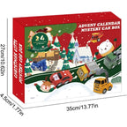 Christmas Advent Calendar with 24 Pull Back Mini Cars and Colorful Racing Vehicles