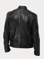 Structured Stand Collar Jacket with Snap Tab and Zip Pockets, Hip Length All Vera Mart