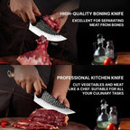 Alloy Blade Kitchen Knife with Cherry Wood Handle and Finger Notch Grip All Vera Mart