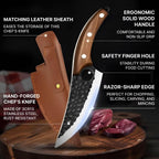 Alloy Blade Kitchen Knife with Cherry Wood Handle and Finger Notch Grip All Vera Mart