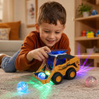 Light Up Construction Bulldozer with Ball Launcher and Rolling Movement All Vera Mart