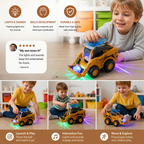 Light Up Construction Bulldozer with Ball Launcher and Rolling Movement All Vera Mart