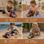 Light Up Construction Bulldozer with Ball Launcher and Rolling Movement All Vera Mart