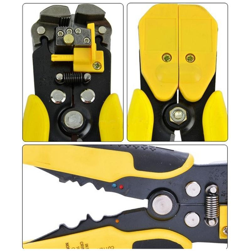 Self-Adjusting Wire Stripper with Cable Cutter and Terminal Crimper All Vera Mart