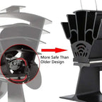 Wood Stove Fan with Thermoelectric Power and 4-Blade Anodized Aluminum, Silent Operation All Vera Mart