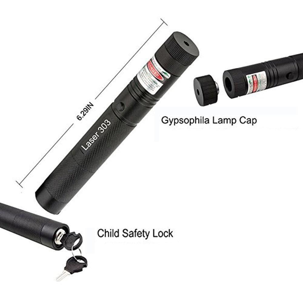 High Power Laser Pointer with Adjustable Focus and Rechargeable Battery, Mile Range All Vera Mart