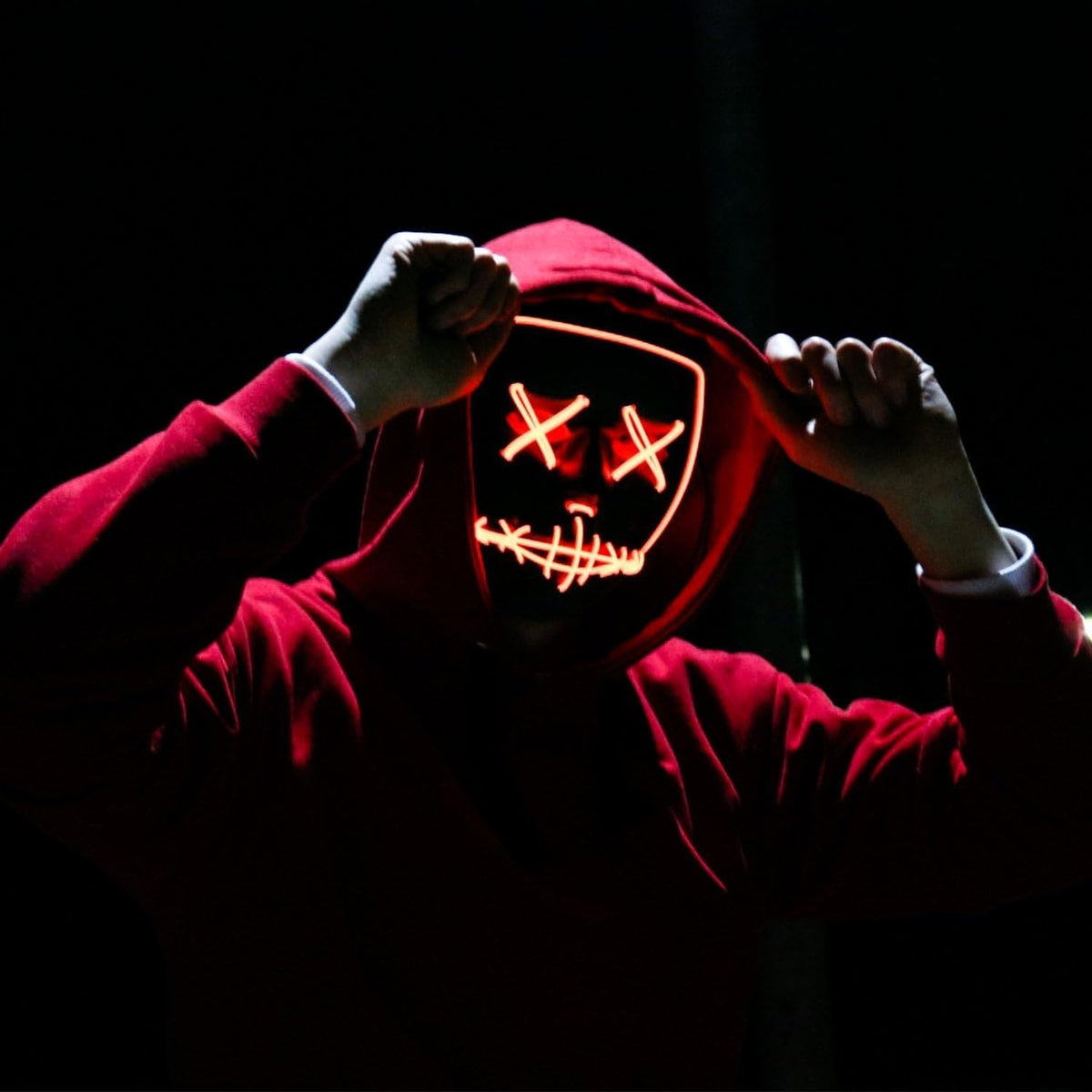 LED Light Up Mask with Glowing Wire and Four Light Modes for Halloween Costumes