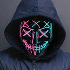 LED Light Up Mask with Glowing Wire and Four Light Modes for Halloween Costumes
