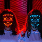 LED Light Up Mask with Glowing Wire and Four Light Modes for Halloween Costumes