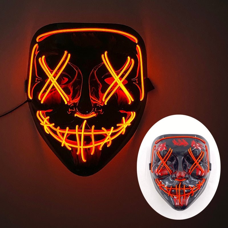 LED Light Up Mask with Glowing Wire and Four Light Modes for Halloween Costumes