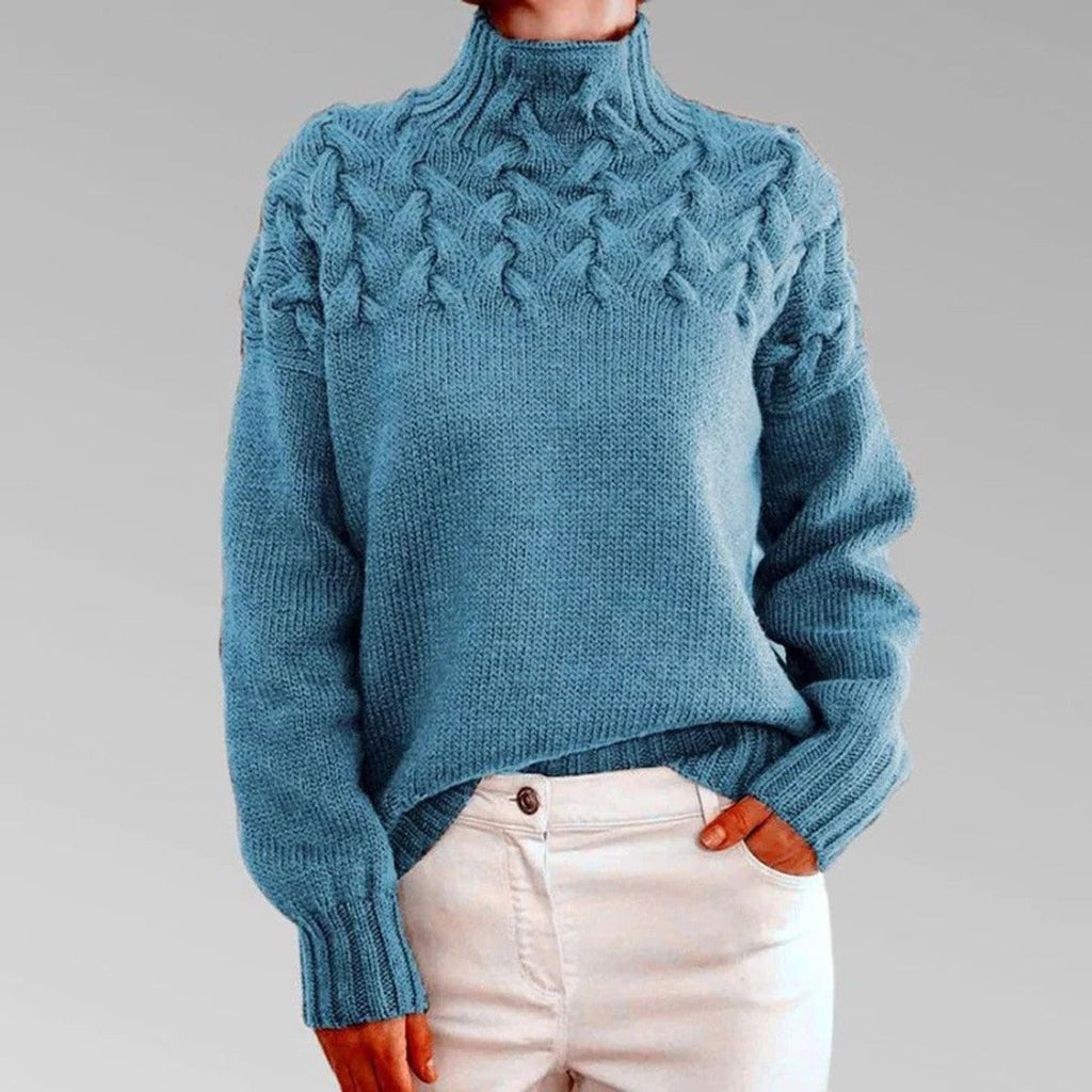 Turtleneck Sweater with Long Sleeves and Extended Hip Length All Vera Mart