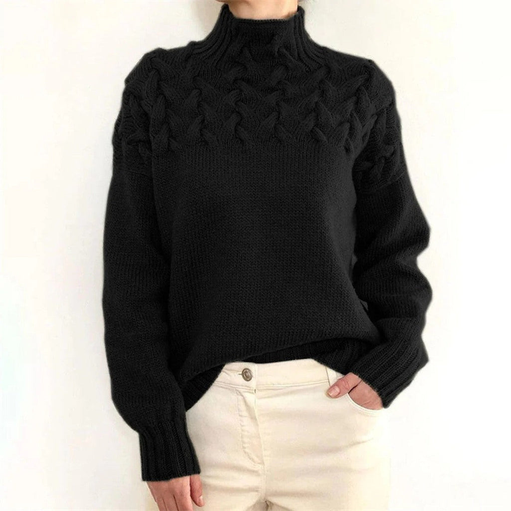 Turtleneck Sweater with Long Sleeves and Extended Hip Length All Vera Mart