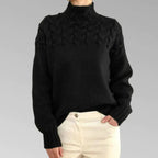 Turtleneck Sweater with Long Sleeves and Extended Hip Length All Vera Mart