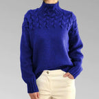 Turtleneck Sweater with Long Sleeves and Extended Hip Length All Vera Mart