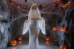 White Ghost Bride Dress with Molded Face Mask and Fitted Silhouette All Vera Mart