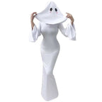 White Ghost Bride Dress with Molded Face Mask and Fitted Silhouette All Vera Mart