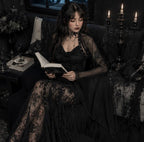 Black Mesh Crop Top with Bat Sleeves for Gothic Costume Layering All Vera Mart