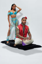 Three Piece Royal Prince Costume Set with Red Jacket and Decorative Trim
