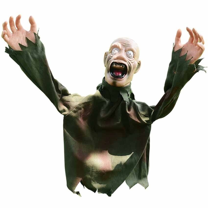 Sound Activated Swing Ghost Prop with Red Glowing Eyes and Motor Swaying All Vera Mart