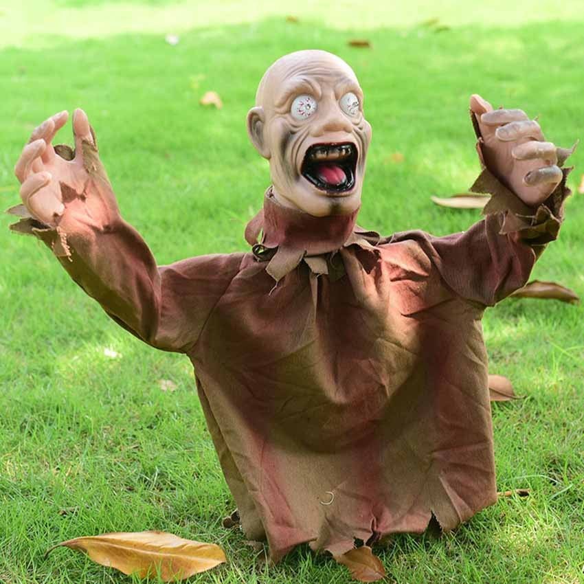 Sound Activated Swing Ghost Prop with Red Glowing Eyes and Motor Swaying All Vera Mart