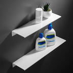 Wall Mounted Aluminum Shelf with Hidden Bracket Support and Rectangular Display Surface All Vera Mart