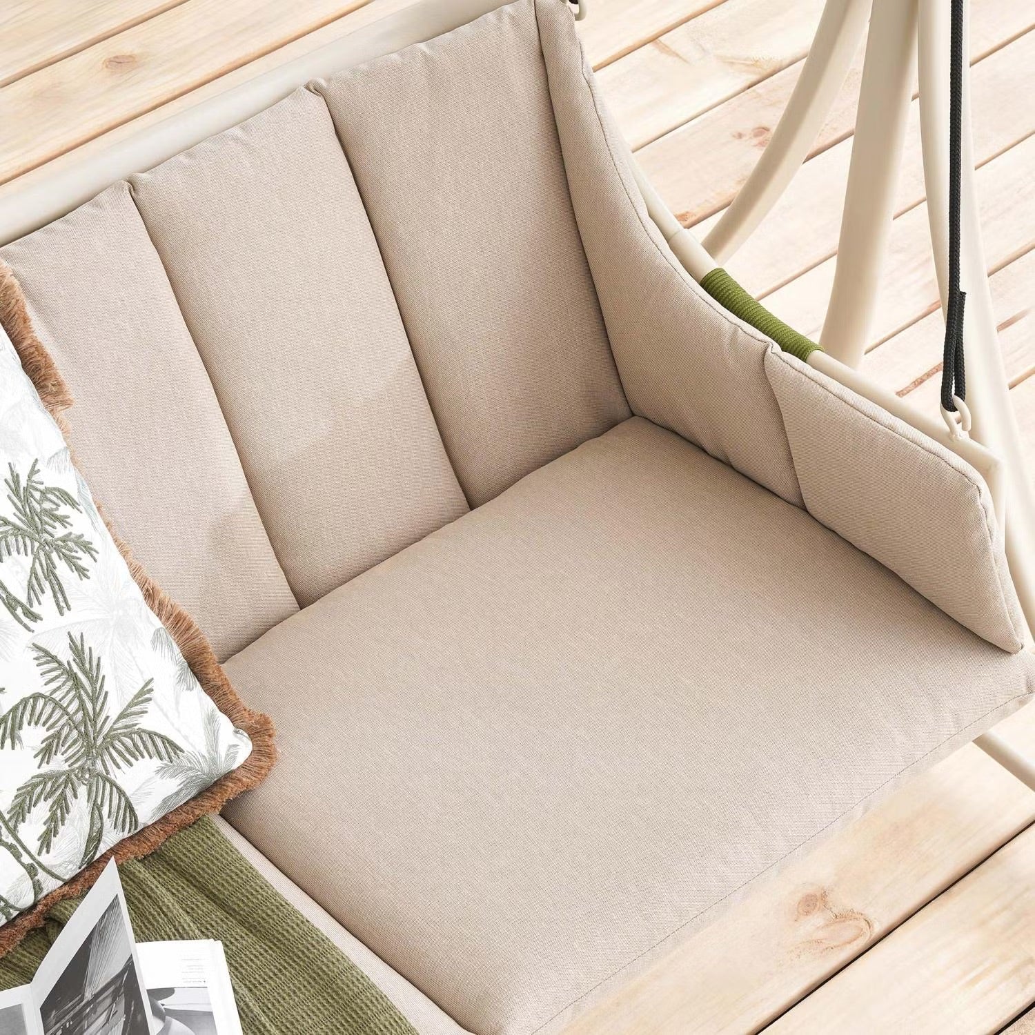 Two Person Patio Swing with Foam Cushions and Rust Resistant Steel Frame All Vera Mart