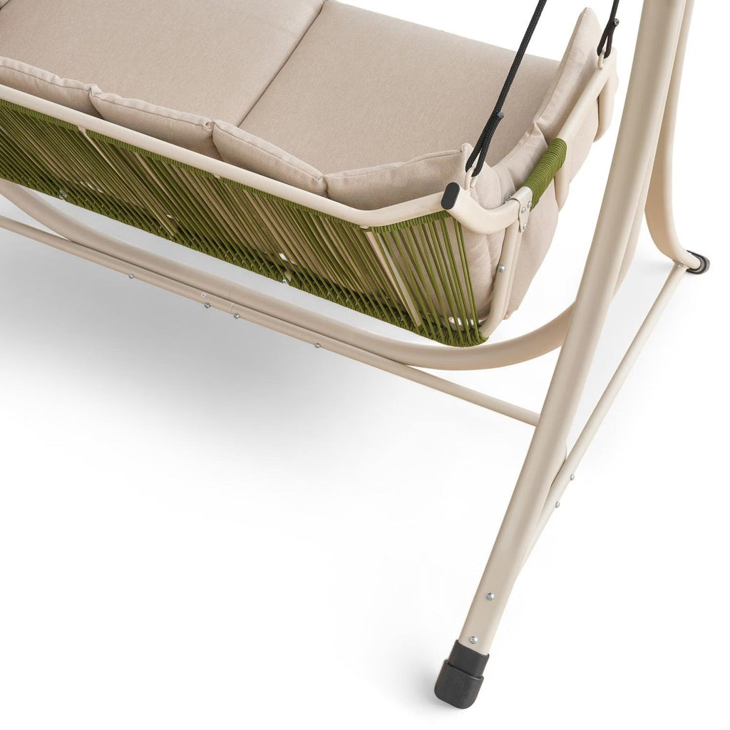 Two Person Patio Swing with Foam Cushions and Rust Resistant Steel Frame All Vera Mart