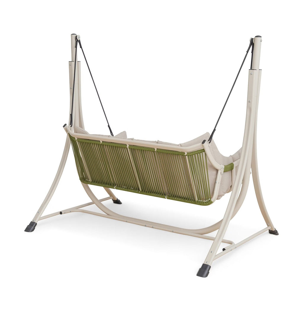 Two Person Patio Swing with Foam Cushions and Rust Resistant Steel Frame All Vera Mart