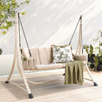 Two Person Patio Swing with Foam Cushions and Rust Resistant Steel Frame All Vera Mart