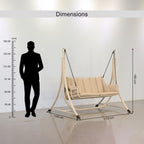 Two Person Patio Swing with Foam Cushions and Rust Resistant Steel Frame All Vera Mart