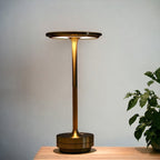Rechargeable Ring Light Table Lamp with Touch Dimming and Three Color Temperatures All Vera Mart