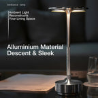 Rechargeable Ring Light Table Lamp with Touch Dimming and Three Color Temperatures All Vera Mart