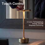 Rechargeable Ring Light Table Lamp with Touch Dimming and Three Color Temperatures All Vera Mart