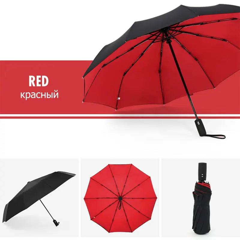 Compact Travel Umbrella with One-Hand Automatic Open and Windproof Frame, Quick-Dry Canopy All Vera Mart
