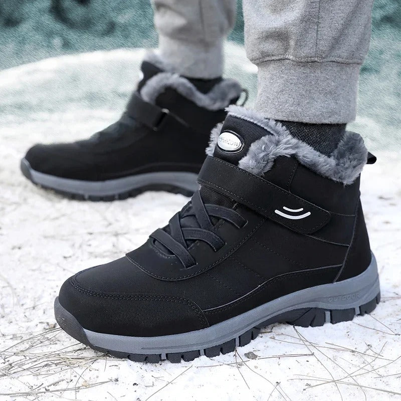 Women's Ankle High Snow Boots with Waterproof Synthetic Leather and Slip-On Design All Vera Mart