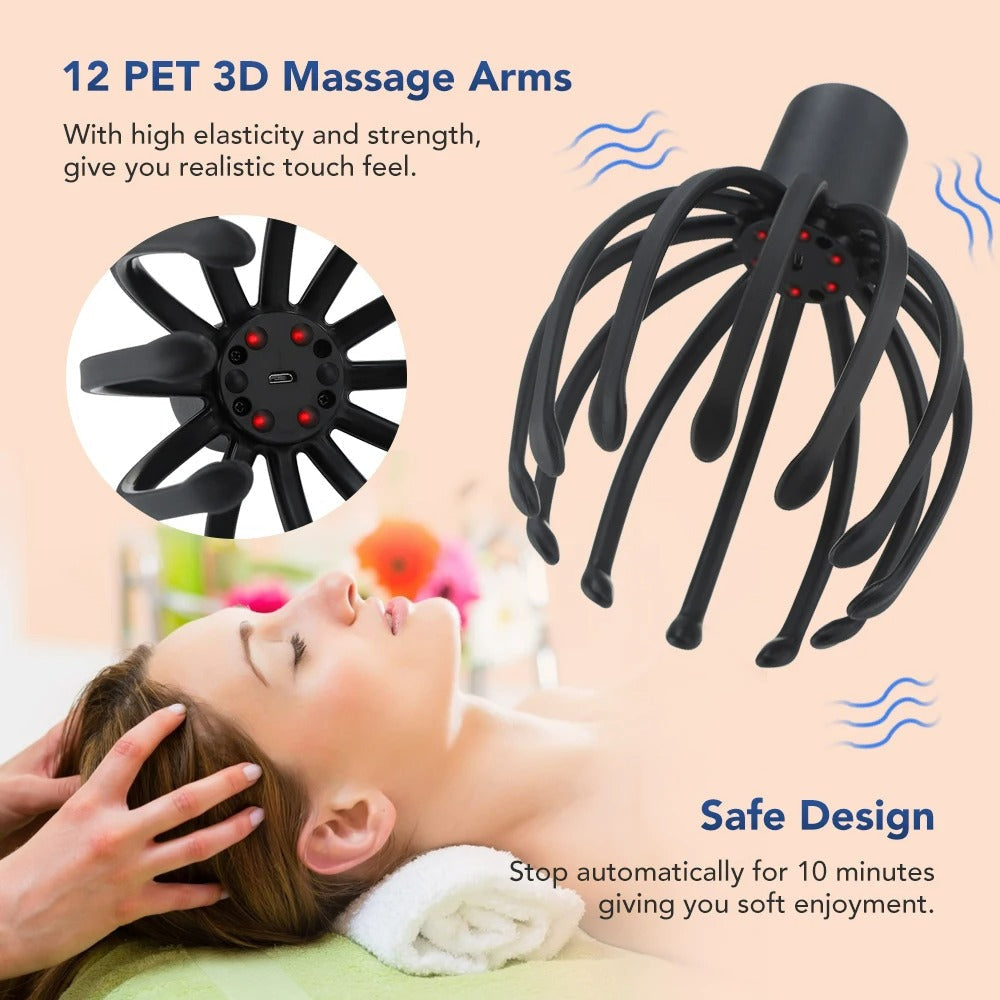 Electric Scalp Massager with 360-Degree Rotating Nodes and Three Speed Settings All Vera Mart