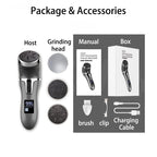 Electric Foot File with Built-In Vacuum and Three Grinding Heads, Waterproof Rechargeable All Vera Mart
