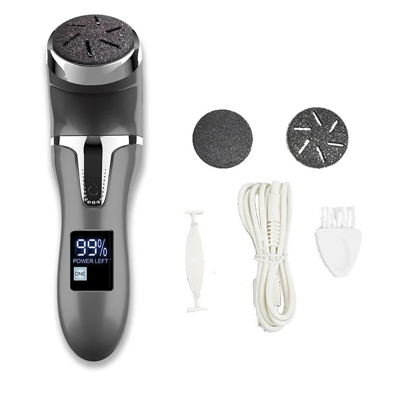 Electric Foot File with Built-In Vacuum and Three Grinding Heads, Waterproof Rechargeable All Vera Mart