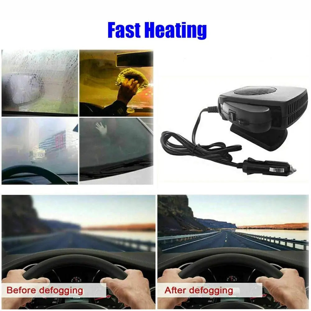 12V Car Heater with Ceramic Heating and Dual Fan Modes, Compact Portable Design All Vera Mart