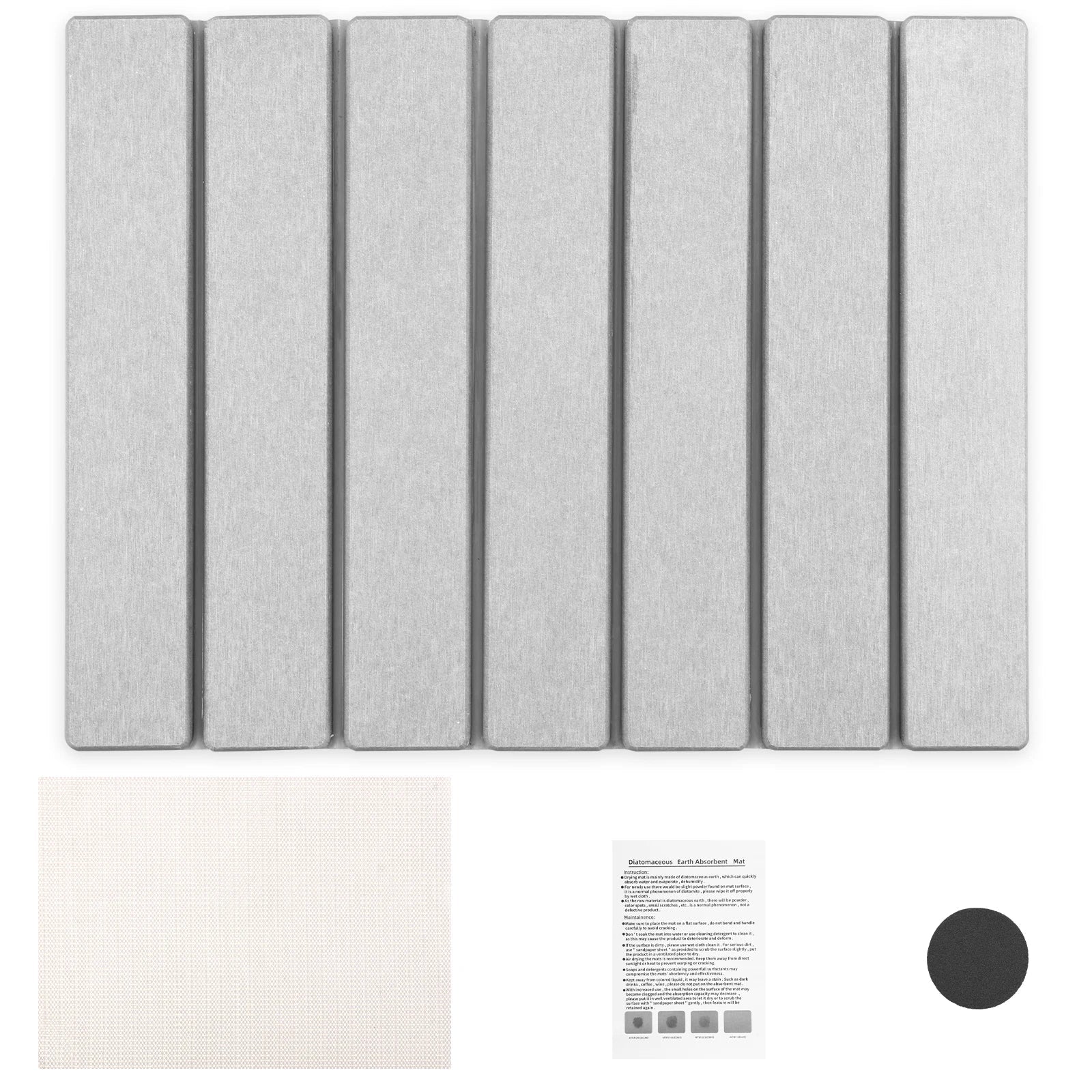 Diatomite Dish Drying Mat with Foldable Design and Nonslip Rubber Base All Vera Mart